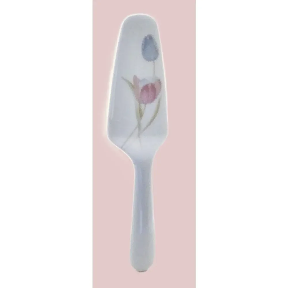 Mikasa Swiss Garden FX009 Bone China Pie Cake Server Floral Japan 10.5